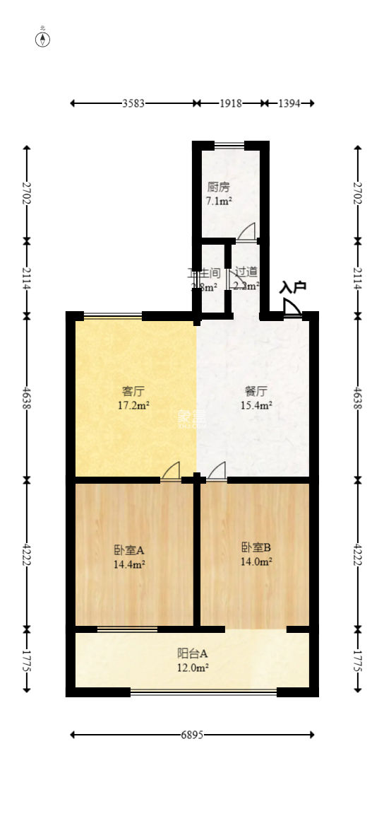 銅鋁廠宿舍（白沙路461號(hào)）  2室1廳1衛(wèi)   70.00萬