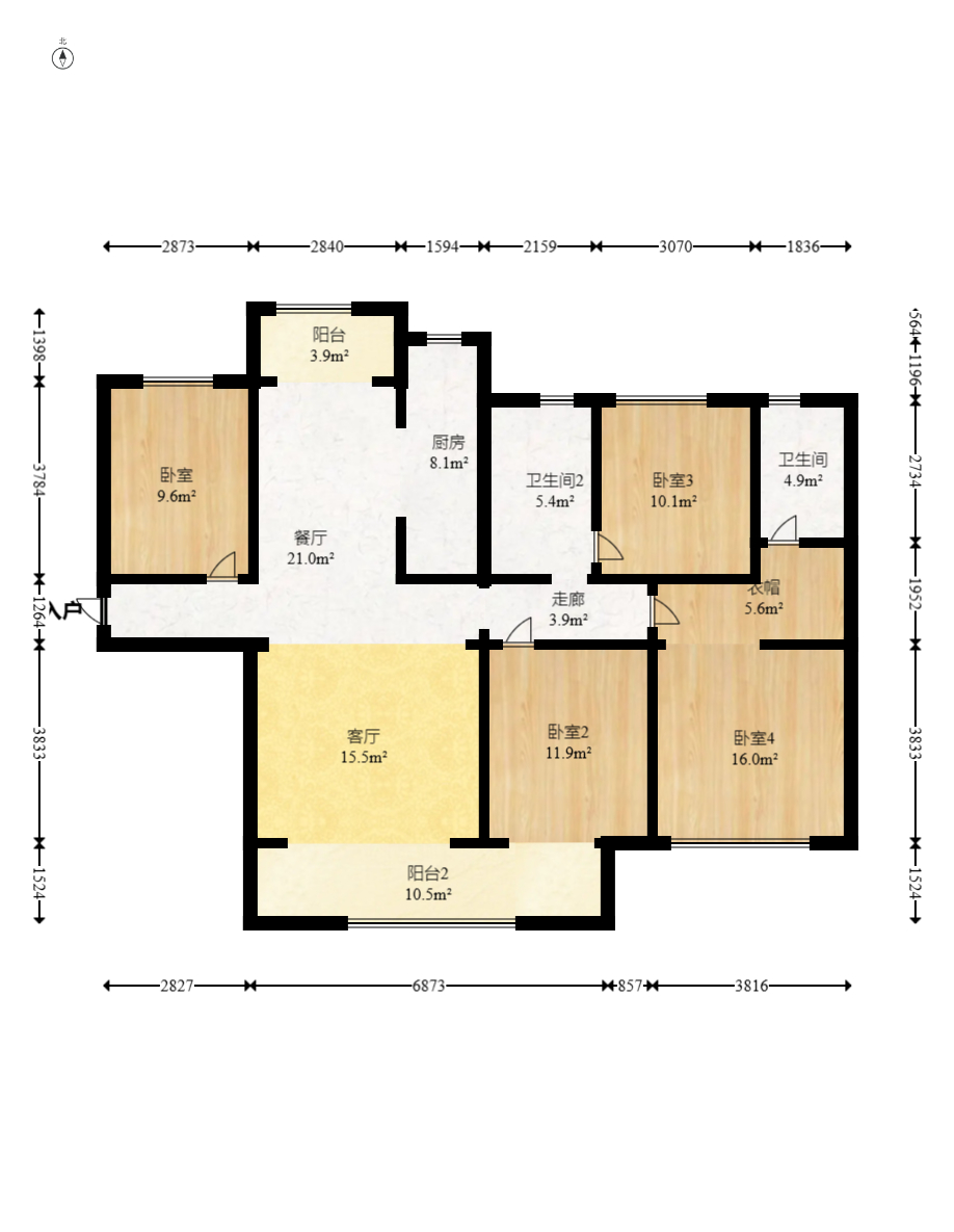时代印记（长沙时代印记花园）  4室2厅2卫   182.80万室内图1