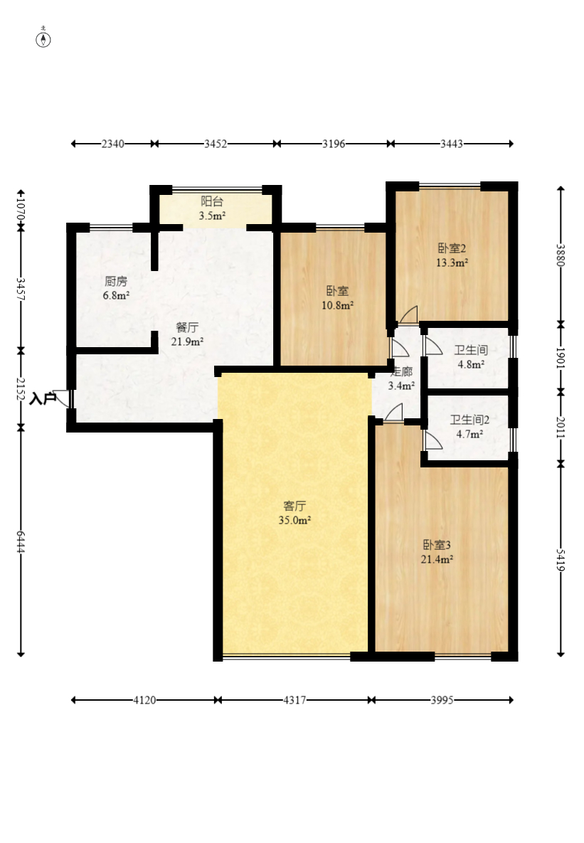 金广星苑  3室2厅2卫    95.0万 金广星苑  3室2厅2卫    95.0万户型图