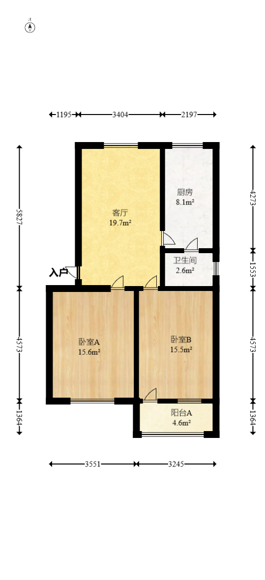 省水院宿舍  2室1厅1卫    66.0万室内图1