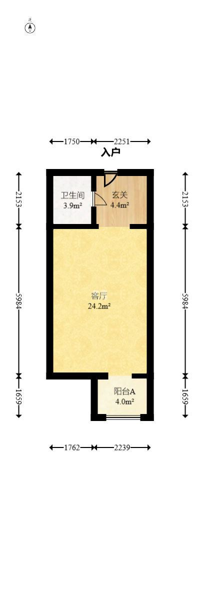 新国际（森和大厦）  1室1厅1卫   53.50万
