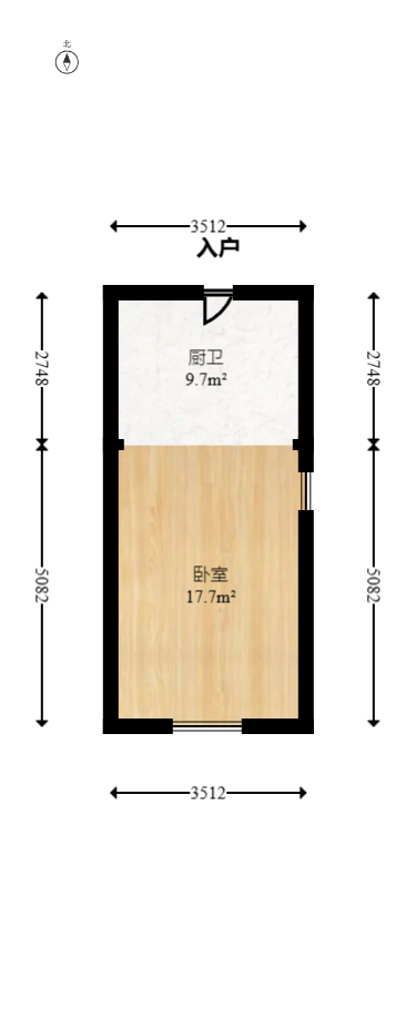 保利麓谷林语I区  1室1厅1卫   28.60万室内图1