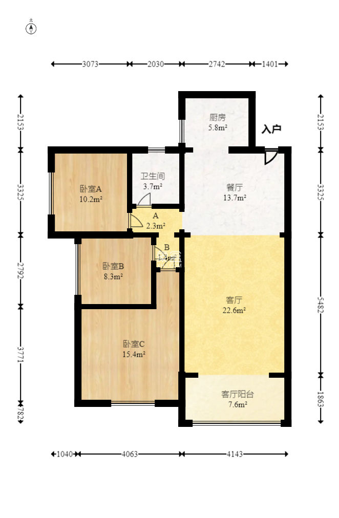 鑫远玲珑  3室2厅1卫    82.0万
