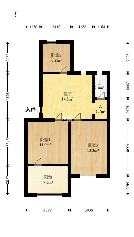 长沙理工大学东院西院  3室2厅1卫   40.50万
