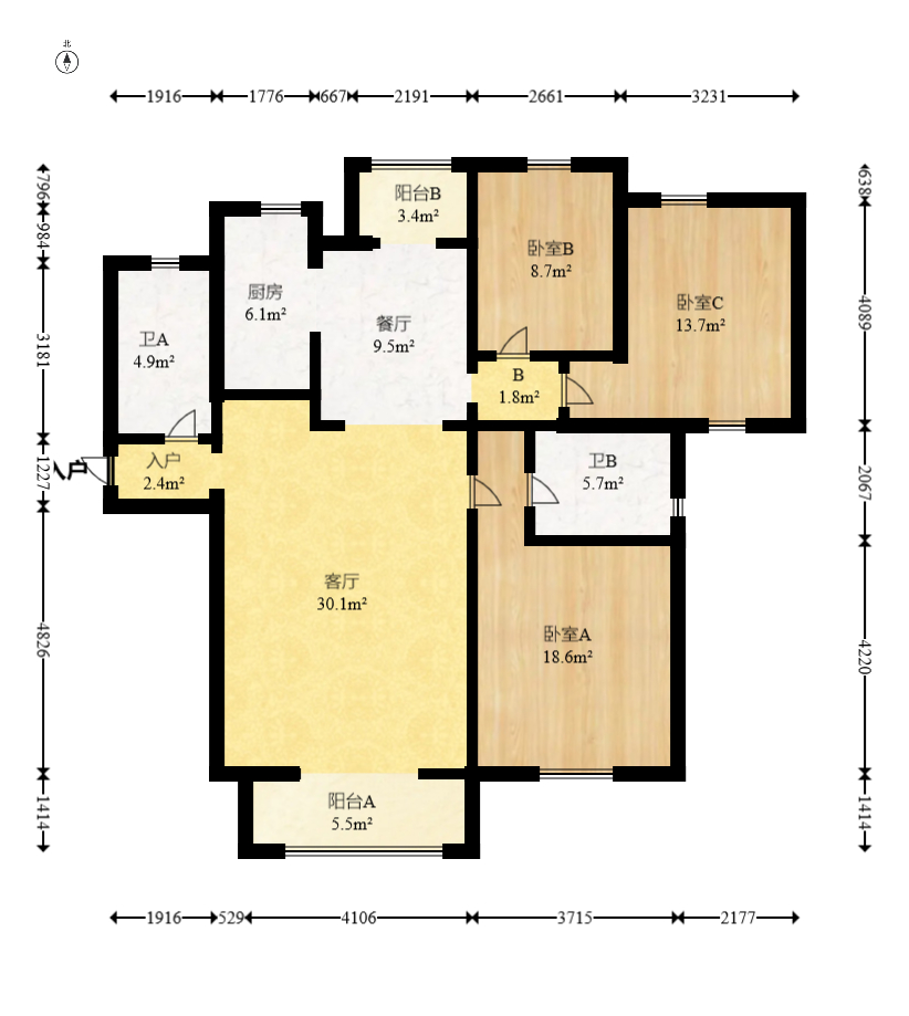 长潭佳园  3室2厅2卫   42.80万室内图1