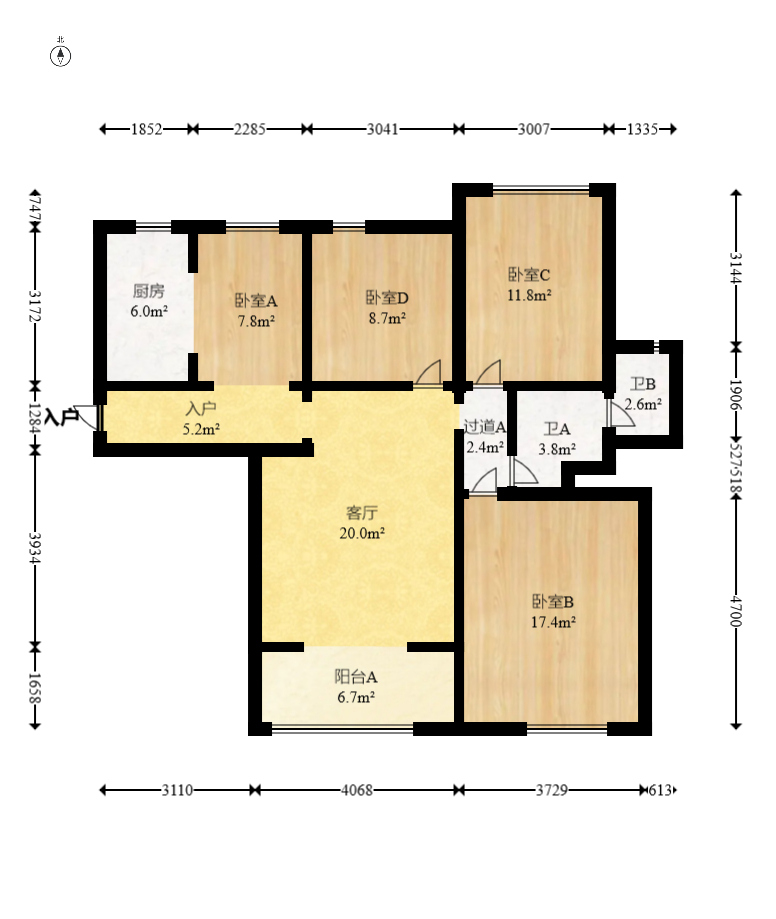 中建嘉和城  3室2厅2卫   119.50万室内图1