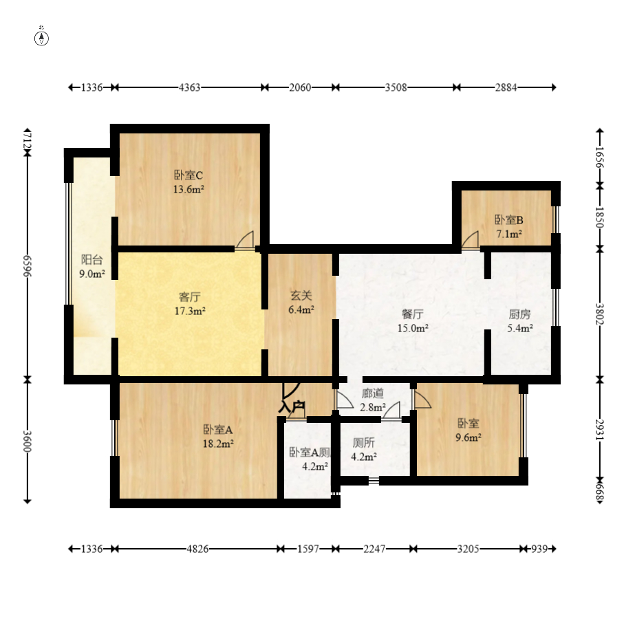 建發(fā)電建江山悅  4室2廳2衛(wèi)    175.0萬(wàn)室內(nèi)圖1