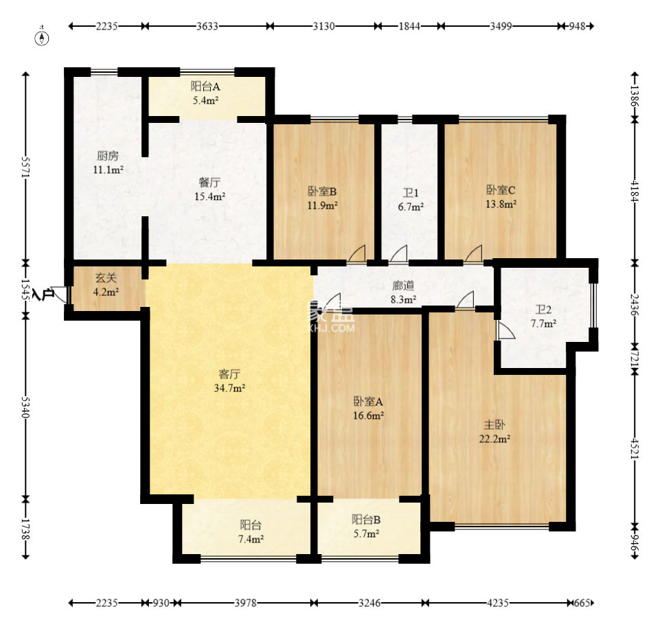 建投象山国际  4室2厅2卫    220.0万
