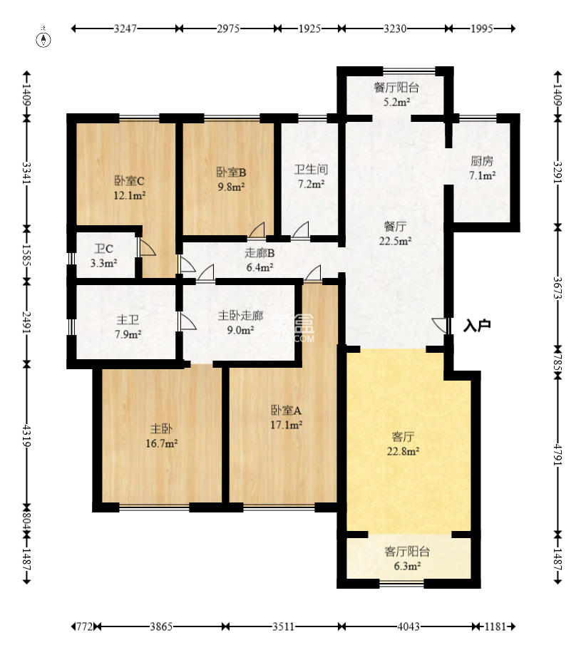 北辰中央公园辰玺洋房区  4室2厅2卫    238.0万 北辰中央公园辰玺洋房区  4室2厅2卫    238.0万户型图