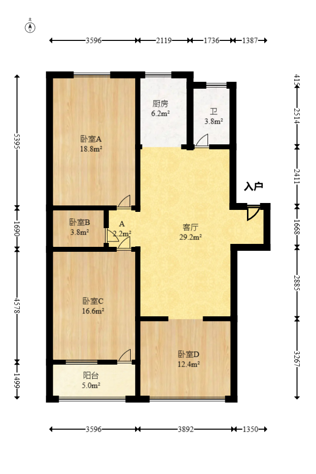 欣欣新村  4室2厅1卫   55.00万室内图1