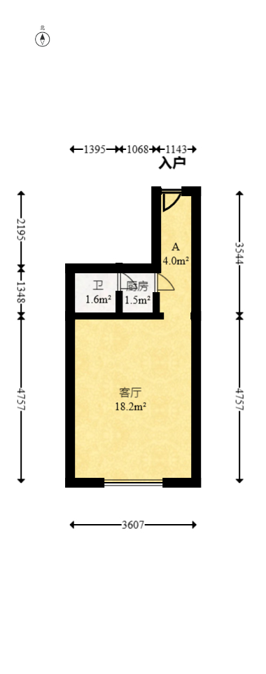 达美D6区  1室1厅1卫   22.00万室内图1