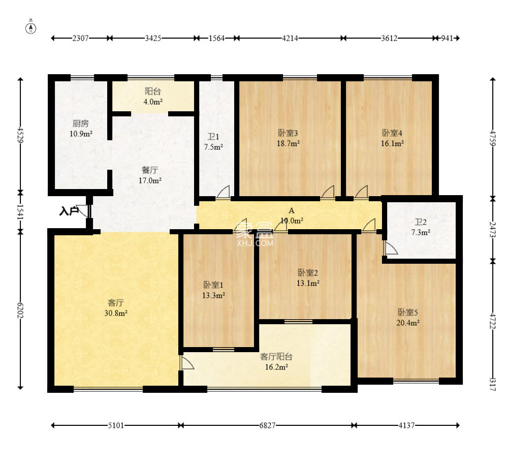 升远君尚嘉筑  5室2厅2卫    178.8万 升远君尚嘉筑  5室2厅2卫    178.8万户型图