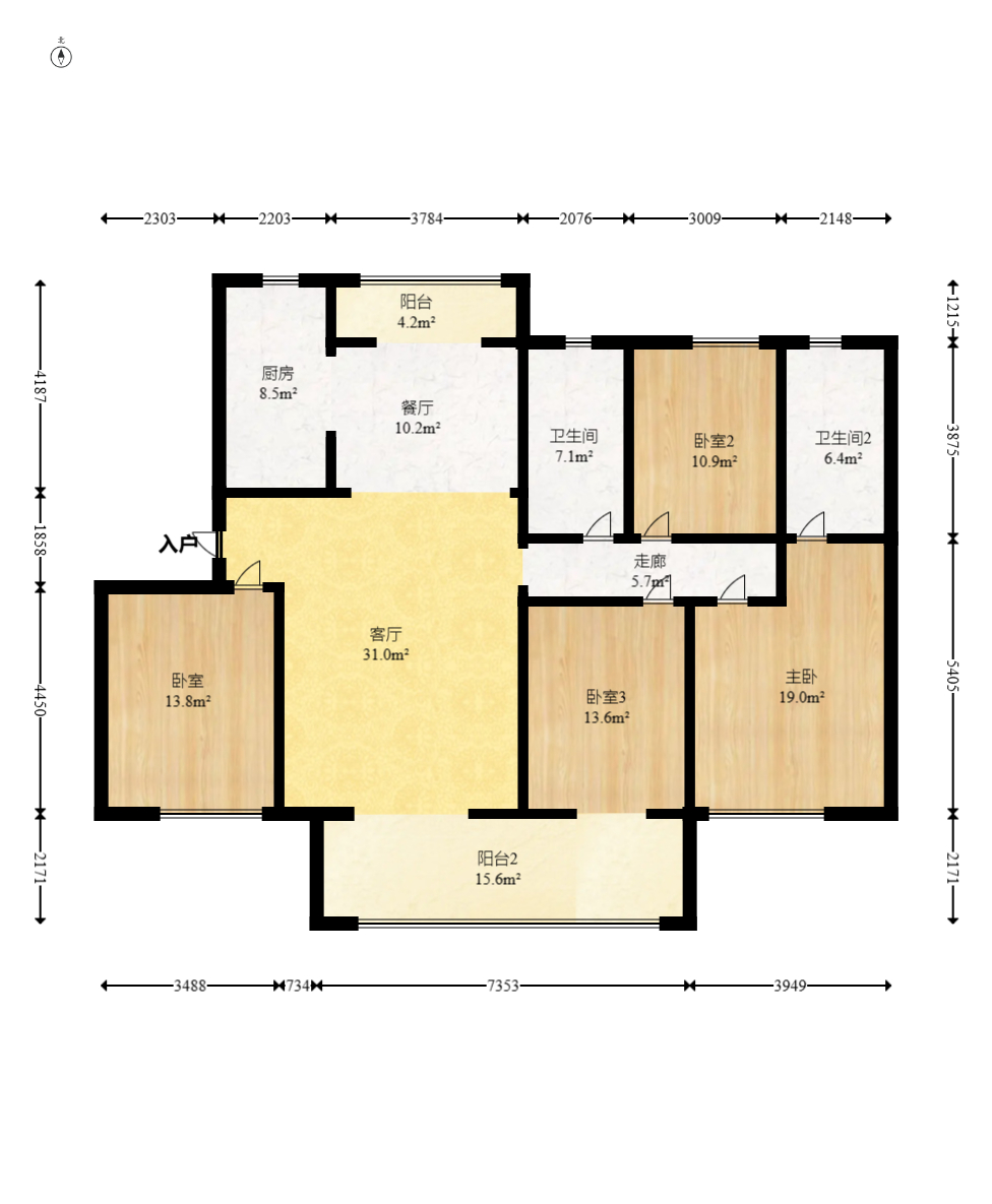 福天星中心(福天星雅苑) 4室2厅2卫 128.0万 福天星中心(福天星雅苑) 4室2厅2卫 128.0万户型图