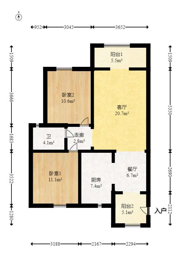 金领家族 2室2厅1卫 67.0万 金领家族 2室2厅1卫 67.0万户型图