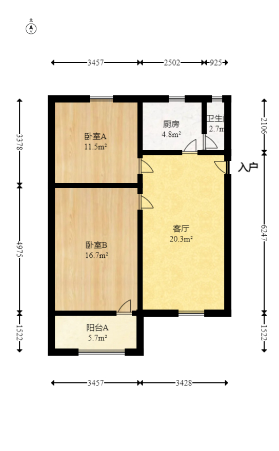 十五中单位宿舍  2室1厅1卫   45.00万室内图1