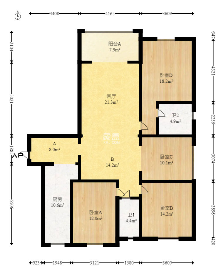半山壹号  4室2厅2卫   199.00万