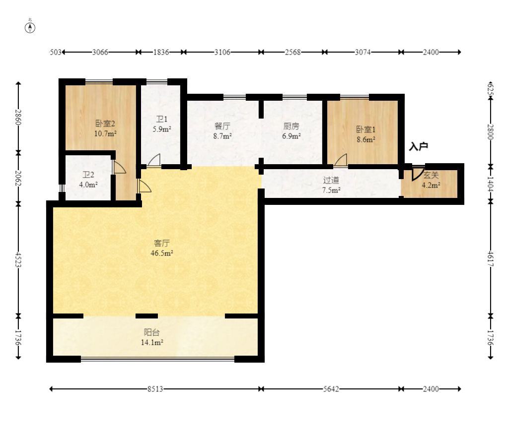 越秀湘江星汇城二期 4室2厅3卫 150.0万 越秀湘江星汇城二期 4室2厅3卫 150.0万户型图