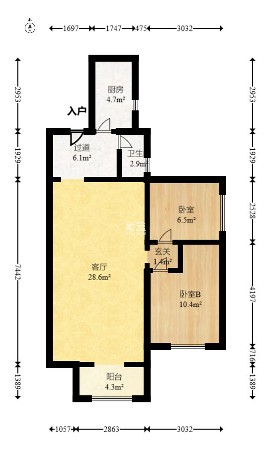 旭辉香樟公馆  2室2厅1卫   66.00万