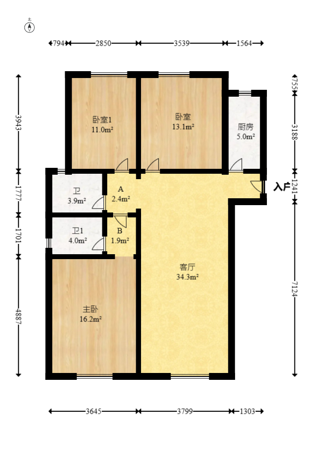 四季星城 3室2厅2卫 71.8万 四季星城 3室2厅2卫 71.8万户型图
