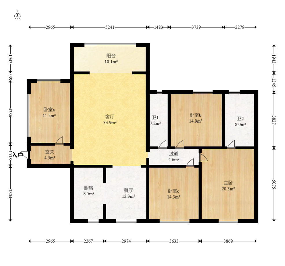丽景华庭 3室2厅2卫 82.0万 丽景华庭 3室2厅2卫 82.0万户型图