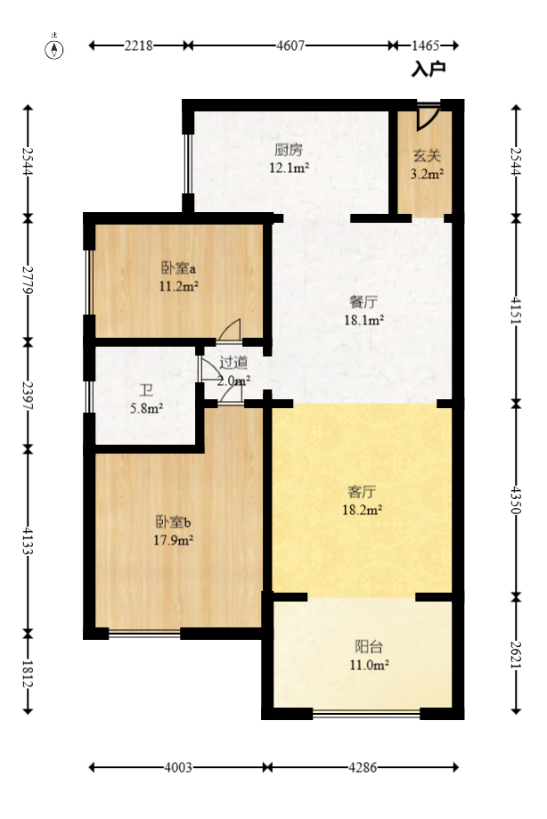中鼎江岸花城  2室2厅1卫    40.0万 中鼎江岸花城  2室2厅1卫    40.0万户型图