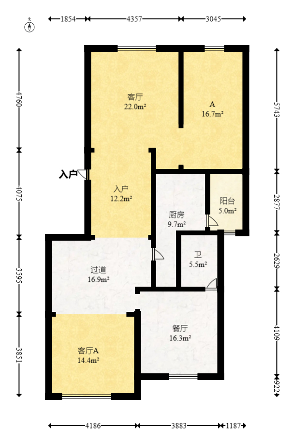 卧龙居国际村 6室3厅3卫 160.0万 卧龙居国际村 6室3厅3卫 160.0万户型图