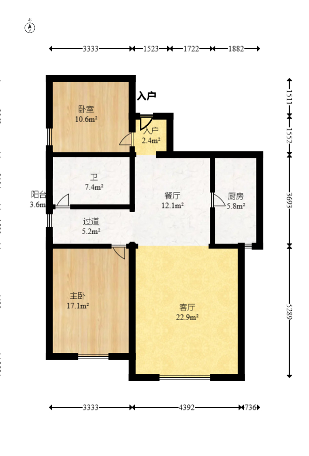 楚天世纪城东苑 2室2厅1卫 46.8万 楚天世纪城东苑 2室2厅1卫 46.8万户型图