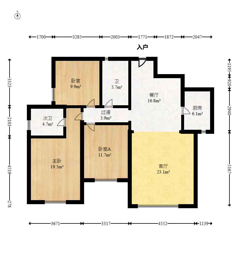 楚天世纪城东苑 3室2厅2卫 63.8万 楚天世纪城东苑 3室2厅2卫 63.8万户型图