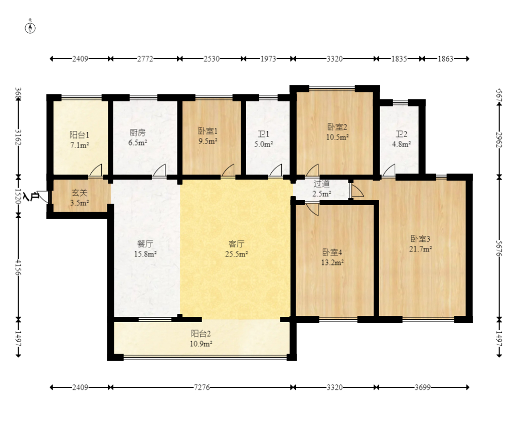 宝能公馆(美联天骄城五期) 4室2厅2卫 180.0万 宝能公馆(美联天骄城五期) 4室2厅2卫 180.0万户型图