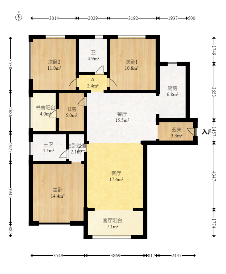 帝辰金缇水郡  4室2厅2卫    59.6万 帝辰金缇水郡  4室2厅2卫    59.6万户型图