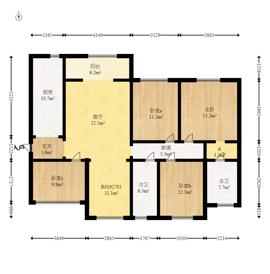 中国铁建梅溪青秀二期  4室2厅2卫    225.0万室内图1
