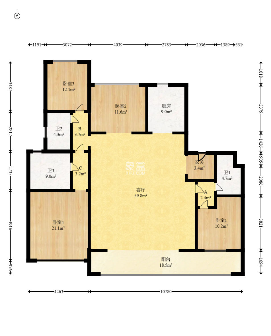 时代建发和著  4室2厅3卫    292.8万