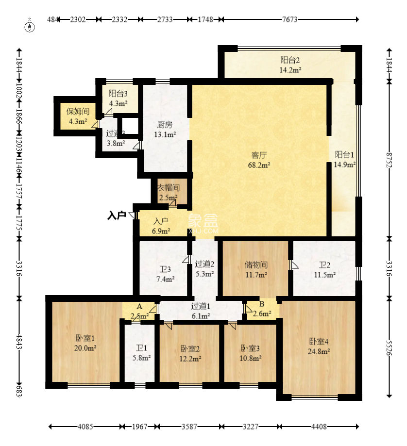 万科紫台  4室2厅3卫   510.00万