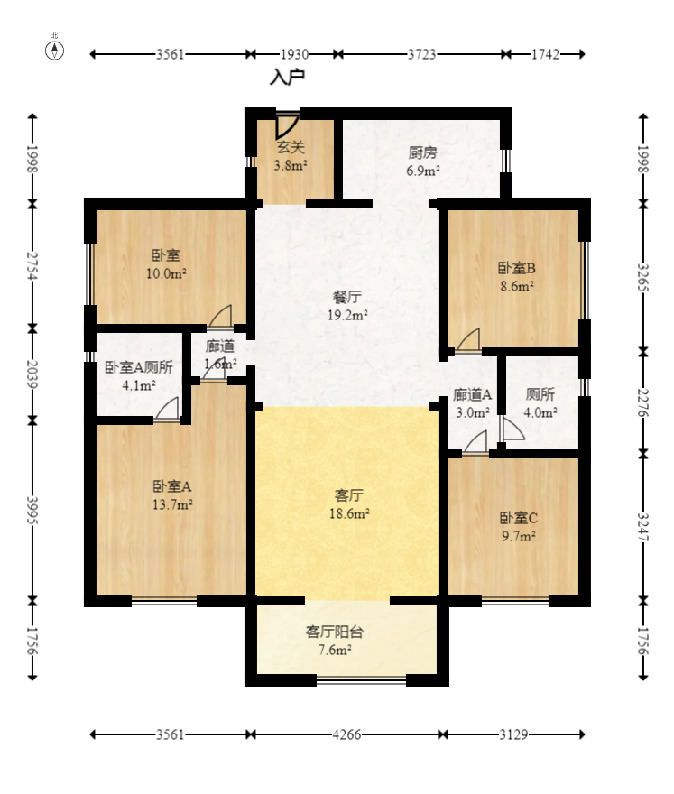 深业鹭栖府  4室2厅2卫   218.00万室内图1