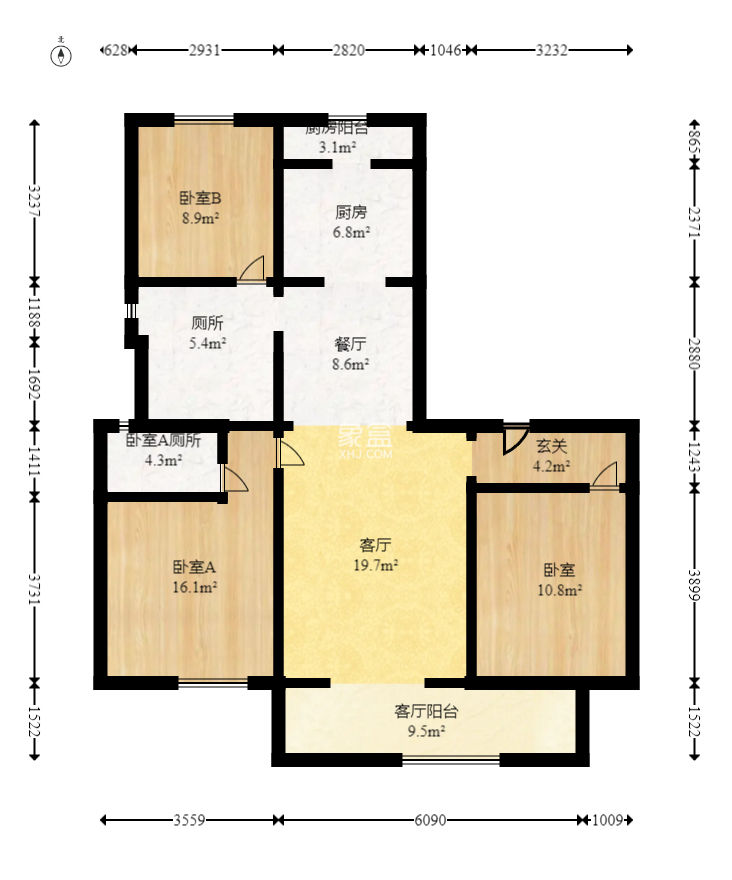 龙湖江与城  3室1厅2卫   158.00万
