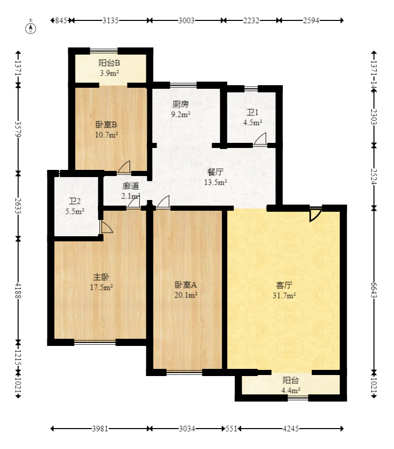 中建麓山和苑 3室2厅2卫 78.0万 中建麓山和苑 3室2厅2卫 78.0万户型图