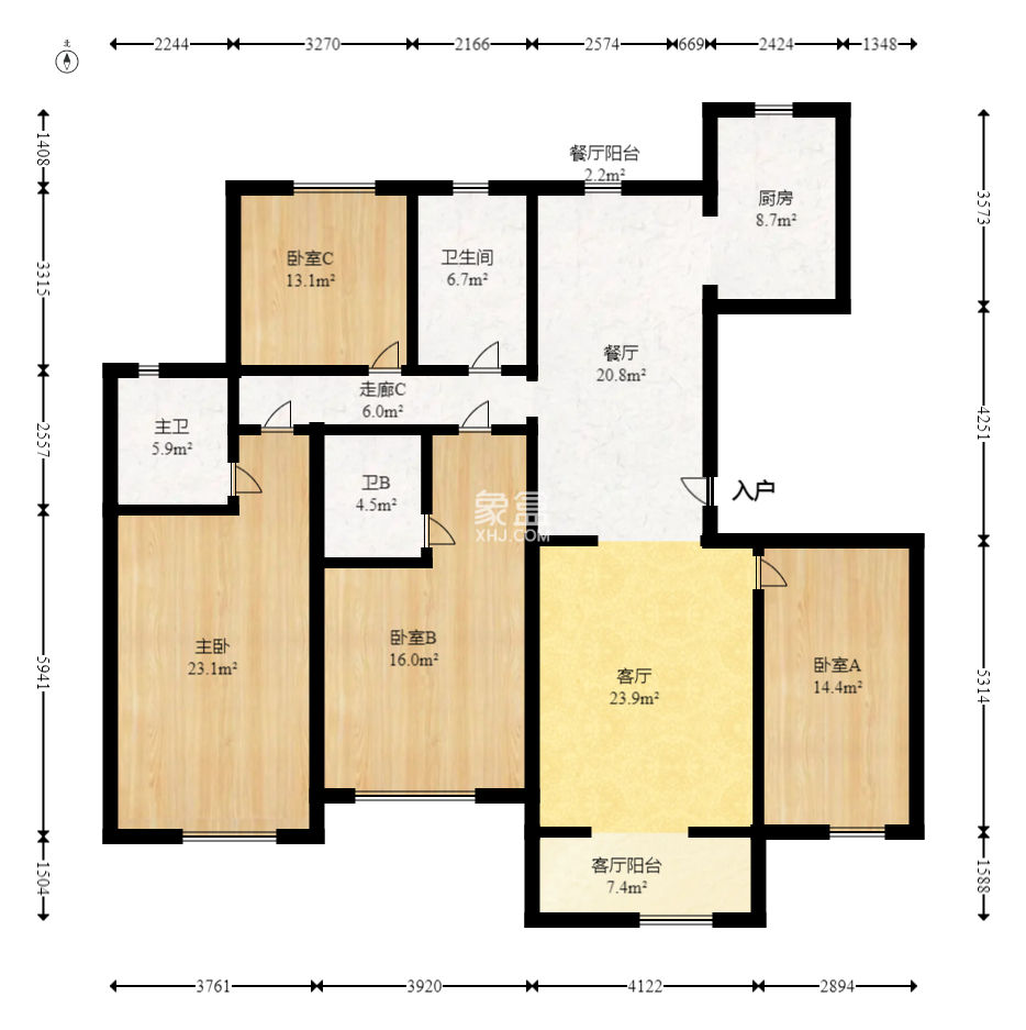 长沙美的梧桐庄园  4室2厅3卫   181.00万