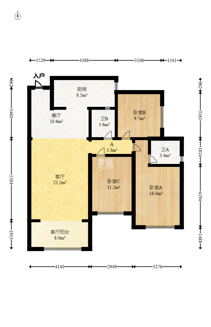 南山雍江汇（滨江国际新城）  3室2厅2卫    170.8万