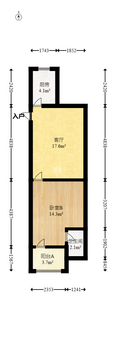 轻工小区（湖南轻工研究院宿舍）  1室1厅1卫   28.00万