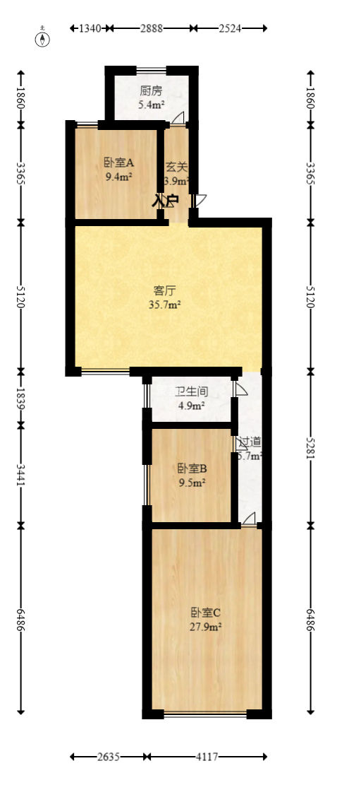 永宏阁  3室2厅1卫   50.00万