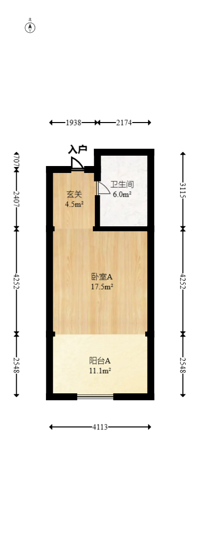 三重星都心 1室1厅1卫 32.0万 三重星都心 1室1厅1卫 32.0万户型图
