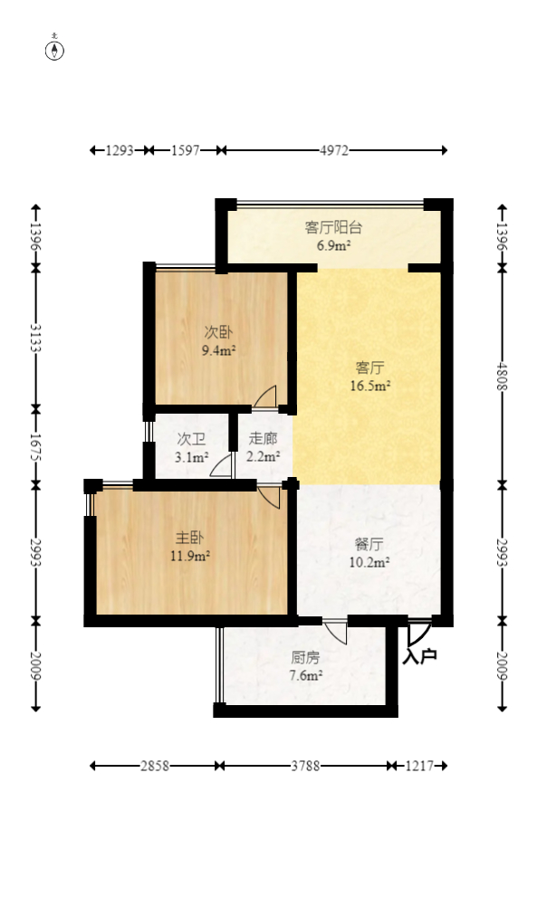 展兴高新花园 2室2厅1卫 99.0万 展兴高新花园 2室2厅1卫 99.0万户型图