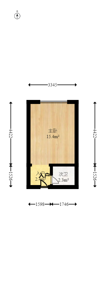 海城大厦  1室1厅1卫   55.00万室内图1