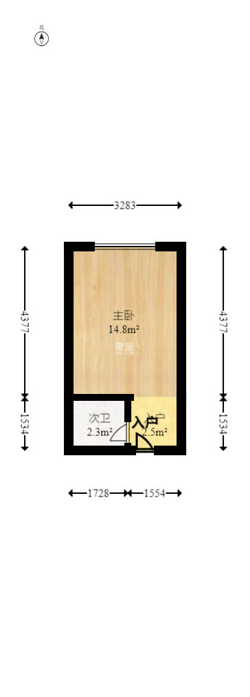 海城大厦  1室0厅1卫   55.00万