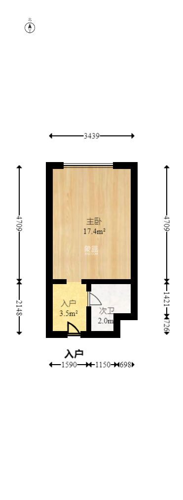 海城大厦  1室1厅1卫   25.00万