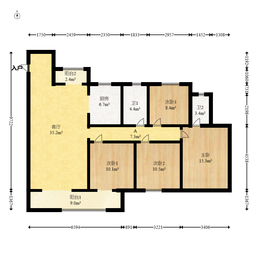 旭辉美的东樾城  1室2厅2卫    126.8万 旭辉美的东樾城  1室2厅2卫    126.8万户型图