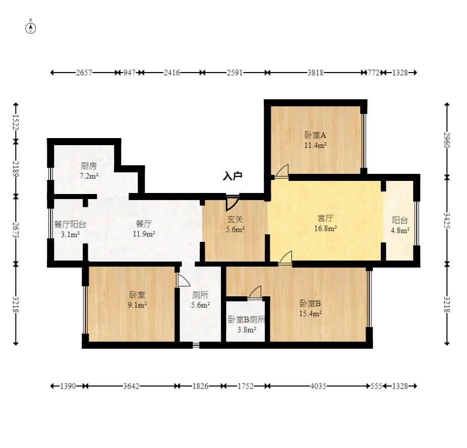 建发电建江山悦  3室2厅2卫   160.00万室内图1