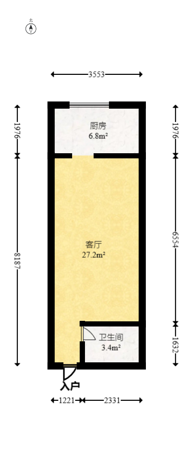 新远时代 1室1厅1卫 15.8万 新远时代 1室1厅1卫 15.8万户型图