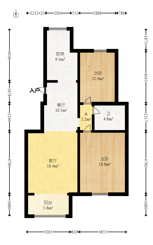 山语城二期  2室1厅1卫   85.00万室内图1