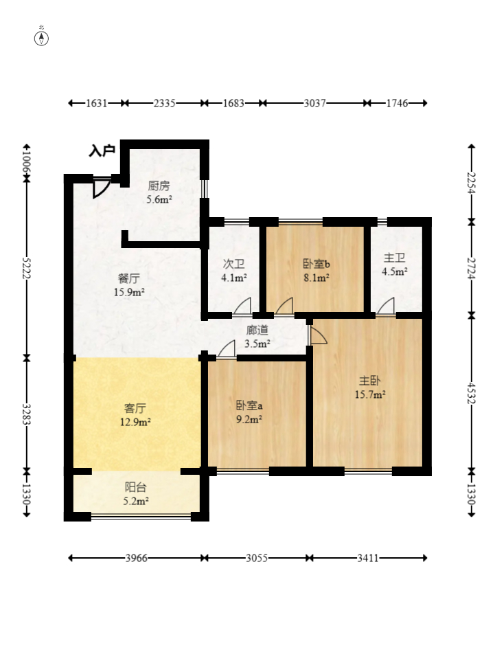 长沙溪山悦  3室2厅2卫   130.00万室内图1